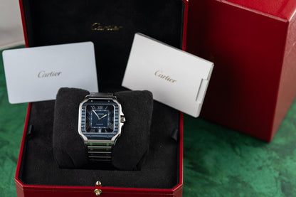 Cartier Santos De Cartier WSSA0048 Large Blue Dial Stainless Steel 2023