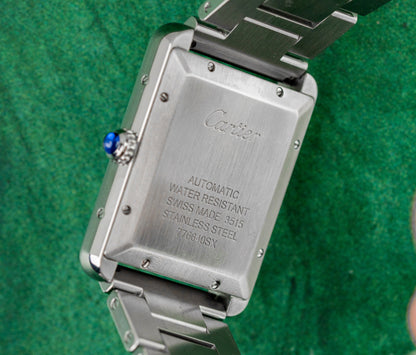 Cartier Tank Solo XL 3515 Silver Dial Stainless Steel Bracelet 2012