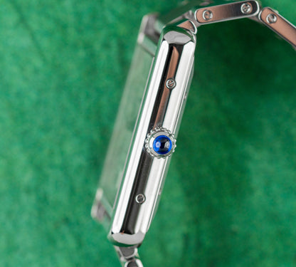 Cartier Tank Solo XL 3515 Silver Dial Stainless Steel Bracelet 2012