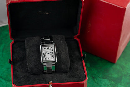 Cartier Tank Solo XL 3515 Silver Dial Stainless Steel Bracelet 2012