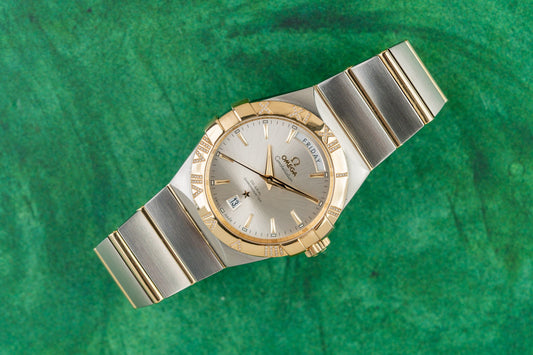 Omega Constellation Day-Date 123.25.38.22.02.002 Diamond Bezel Two-Tone Yellow Gold 2019